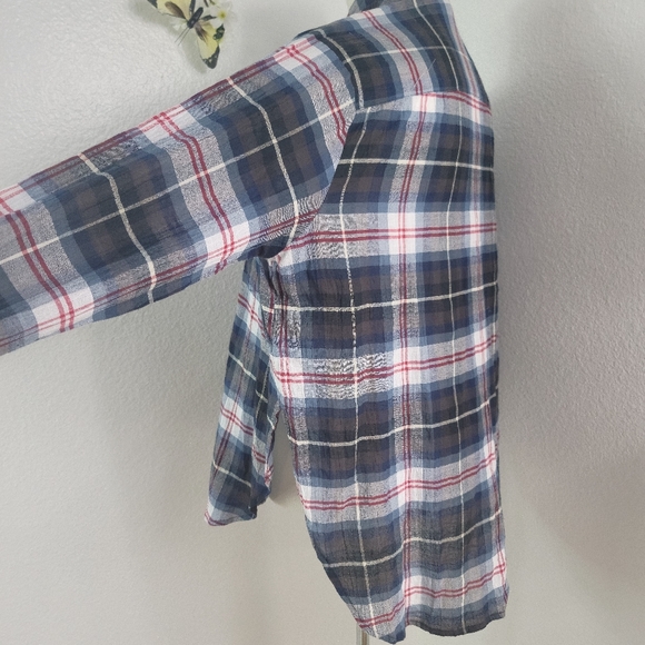 MADEWELL WHEATON PLAID POPOVER RED/WHITE/BLACK WOMEN'S SHIRT SIZE SMALL - Picture 3 of 16